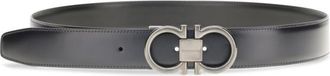 Ferragamo Navy Blue Solid Reversible Belt