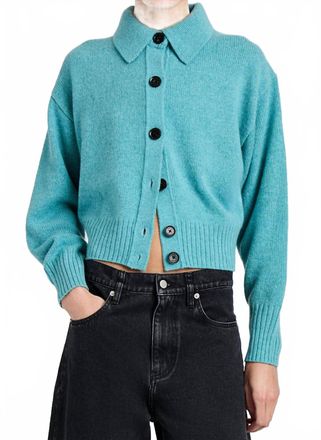 Proenza Schouler Rocio Cashmere Cardigan In Teal