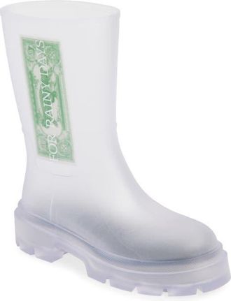 Off-white Reboot Dollar Rain Boot in Transparent - White at Nordstrom, Size 12Us