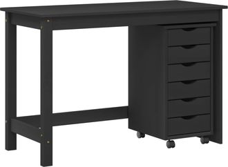 vidaXL Juego De Escritorio Y Armario Rodante Moss 2 Uds. Negro Vidaxl