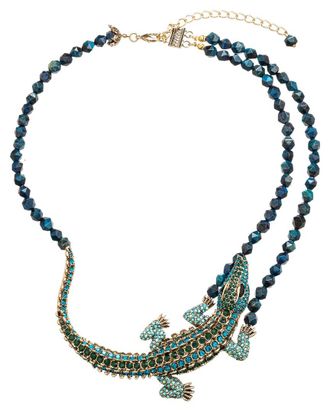 Eyecandy LA Eye Candy La Gator Lapis Beaded Necklace
