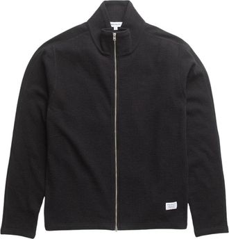 Norse Projects Teno Military Rib Zip Cardigan - Heren - Vesten - Zwart - M - Katoen - Truien & Vesten