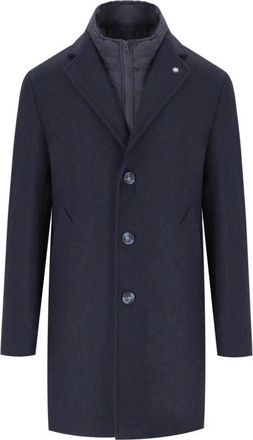 Manuel Ritz Heren, Mantels, Blauw, Maat: 2XL Wol