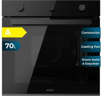 Cecotec Cecotec - prodotto usato] Forno multifunzione da incasso m236000 dark inox time de 70l de capacit&agrave;, 6 funzioni, timer, classe a, 2800w, base vapore