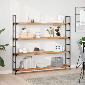 Berkfield Home Floating Shelves 2 pcs 120x20x4 cm Oil Finished Solid Wood Acacia in Brown | Size: 120 x 20 x 4 cm