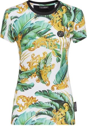 Plein Sport T-Shirt Ronde Hals - Dames - Sportshirts - Veelkleurig - S - Katoen - Fitness