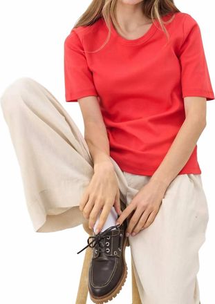 Part Two Ratani Short Sleeve Tee In Poppy Red