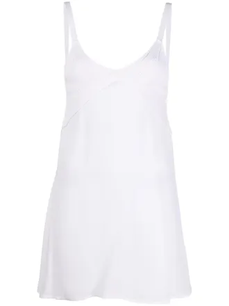Dondup knit detail strappy top - women - Silk/Polyamide/Acetate/Viscose - 40 - White