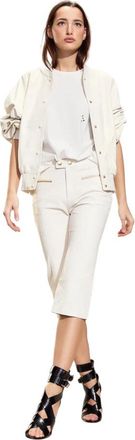 Cynthia Rowley Leather Oversized Bomber Jacket - Dames - Leren en Su&egrave;de Jassen - Wit - M - Jassen