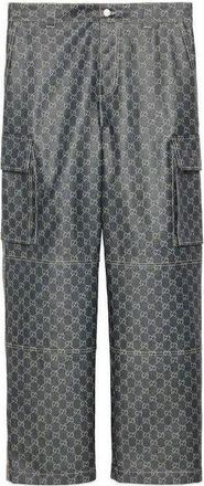 Gucci GG Denim Jacquard Trouser Dark Blue Ivory 771522-XDCTA-4390