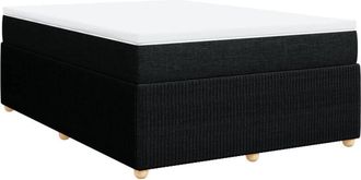 vidaXL Cama Box Spring Con Colch&oacute;n Tela Negro 140x200 Cm Vidaxl