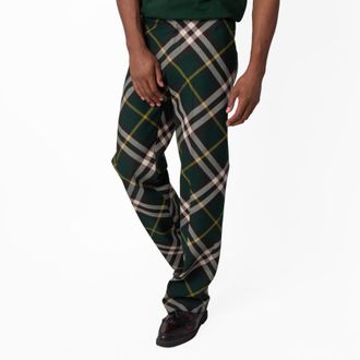 Burberry Tailored Check Pattern Wool Trousers, Brand Size 46 ( US Size 31.1 )