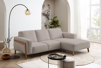 Exxpo Sofa Fashion Ecksofa »Starr, modern und klassisches Design, hochwertige Verarbeitung, bequem« L-Form, wahlw. elektrische Sitztiefenverstellung, Massivholzfüsse