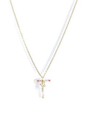 Girls Crew Flutterfly Initial Necklace in Gold at Nordstrom