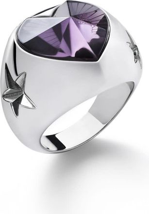 Baccarat Etoile De Mon Coeur Purple Crystal Ring Size 7.5 2812844