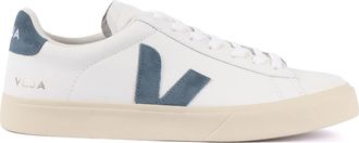 Veja White Campo Blue Suede Accent Leather Sneakers