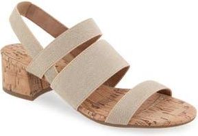 Aerosoles Chara Woven Block Heel Sandal - Multiple Widths Available in Gold Metallic Elastic Fabric at Nordstrom Rack, Size 7.5