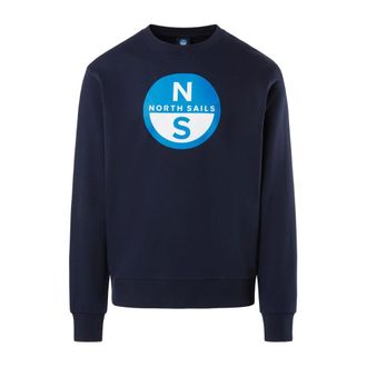 North Sails Sweatshirts, male, Blue, XL, Sweatshirt with Maxi Print