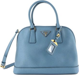 Prada Borsa tote Open Promenade media in pelle Saffiano - Blu