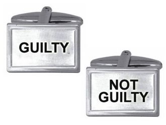 Zennor Mens Guilty Not Guilty Cufflinks - Silver/Black