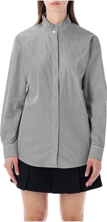 A.P.C. Frill Collar Shirt - Dames - Overhemden - Grijs - S - Katoen - Overhemden
