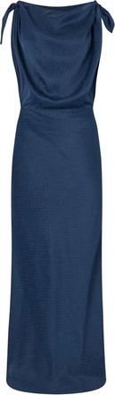 Roberto Cavalli Abito midi in seta - Blu