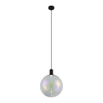 QAZQA Qazqa L&aacute;mpara Colgante De Dise&ntilde;o Negra Con Cristal Arco&iacute;ris De 35