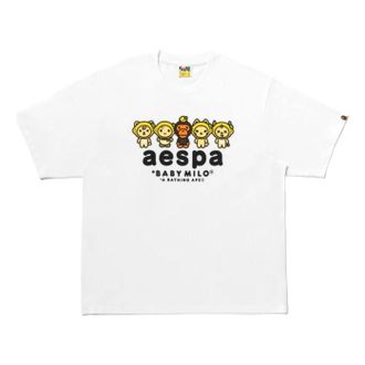 A Bathing Ape x Aespa Baby Milo Lemonade Relaxed Fit T-Shirt White 2M73-209-901-WHT