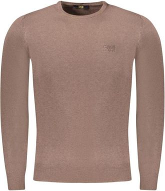 Cavalli Bruine Viscose Heren Trui - Heren - Ronde hals truien - Bruin - L - Polyester - Truien & Vesten