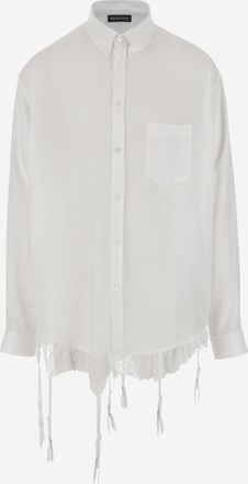 Balenciaga White lace-trim shirt