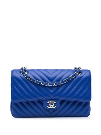 Chanel 2016-2017 medium Classic Caviar Double Flap schoudertas - Blauw