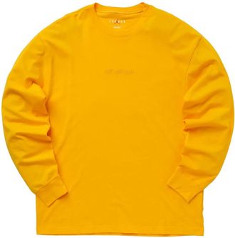 Nike Jordan Wordmark Long-Sleeve T-Shirt - Heren - Sportshirts - Geel - XL - Katoen - Fitness