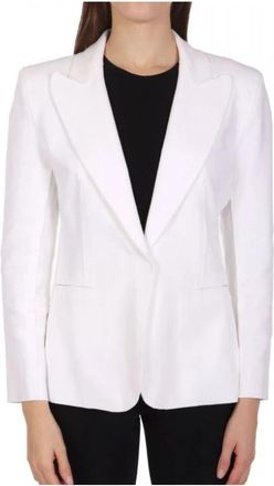 Norma Kamali Single-breasted Blazer - Dames - Blazers - Wit - M - Leer - Jassen