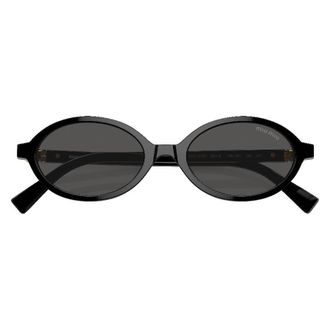 Miu Miu Dark Grey Oval Ladies Sunglasses MU 04ZSF 1AB5S0 50