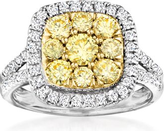Ross-Simons Yellow and White Diamond Ring in 14kt 2-Tone Gold