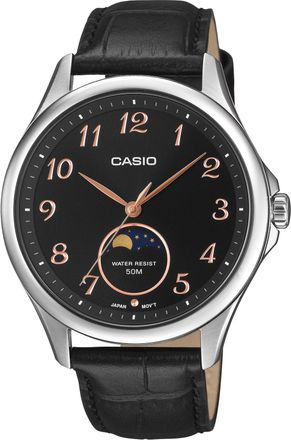 Casio Collection Mens Black Watch MTP-M110L-1AVER Leather - One Size