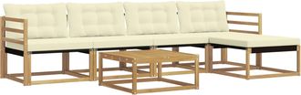 vidaXL Conjunto De Sof&aacute;s De Exterior 6 Uds. Blanco Y Crema Vidaxl