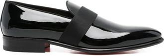 Santoni Loafers - Heren - Nette schoenen - Zwart - 38 1/2 EU - Leer - Schoenen
