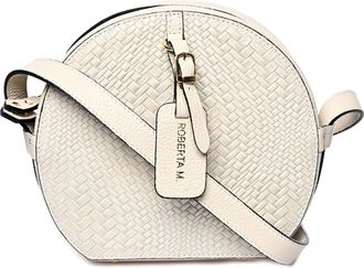 Roberta M Beige Rundleer Tas