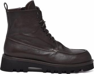Lorena Paggi Brown Leather Zip Ankle Boots