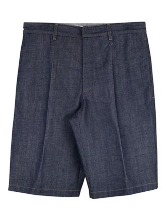 Jil Sander washed pleated shorts - Blue