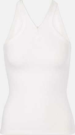 Courrèges Cotton ribbed-knit tank top
