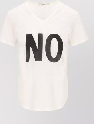 Fendi printed v-neck short-sleeve t-shirt