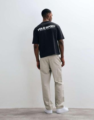 Polo Ralph Lauren T-shirt relaxed fit pesante con logo sul retro nera-Nero
