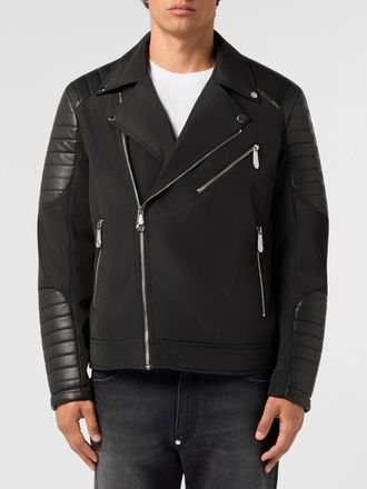 Philipp Plein Giacca biker in poliestere con chiusura laterale a zip