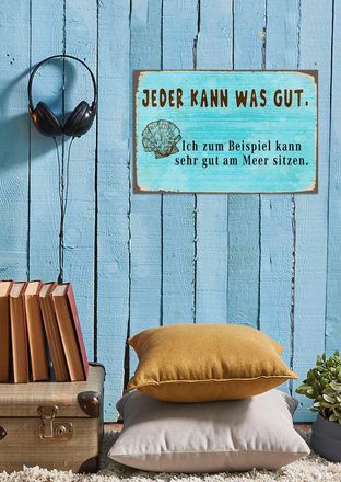 Queence Metallbild »Jeder kann was« Schriftzug Schriftzüge 1 Stk. tlg. Stahlschilder