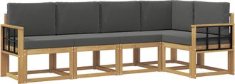 vidaXL Conjunto De Sof&aacute;s De Exterior 5 Uds. Blanco Y Antracita Vidaxl