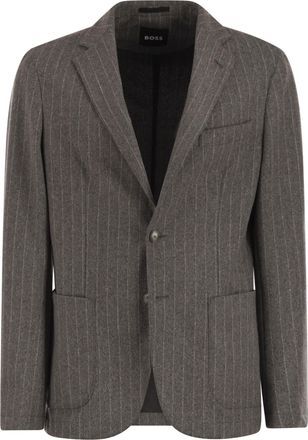 HUGO BOSS Slim Fit Blazer In Stretch Striped Flannel