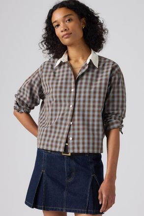 Levi's Harlie Shirt - Mujer - XS - Marr&oacute;n / Adelaide Plaid Fallen Rock