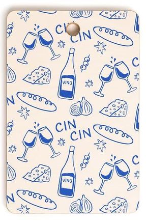 Deny Designs Cherry Checkered Wood Cutting Board in Cream at Nordstrom Rack